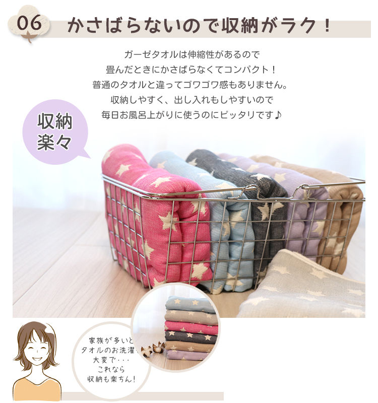 縮圖：日牌 COLONE & Maison.C 日本製 六層紗三河木棉浴巾（星空圖案）