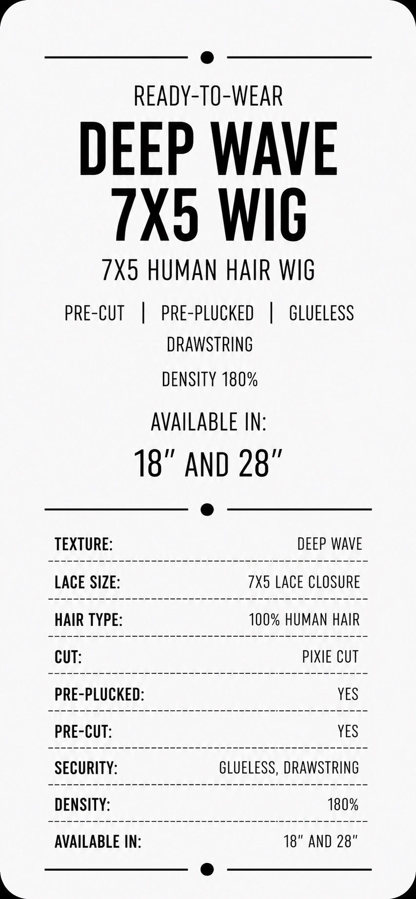 Thumbnail: 7 x 5 Ready to Wear Deep Wave Natural Black