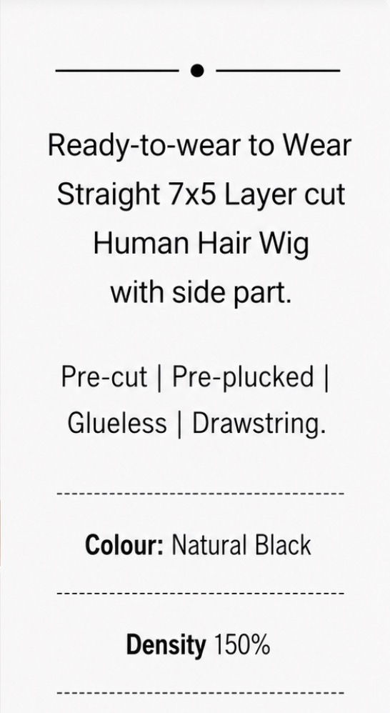 Thumbnail: 7 x 5 Ready to Wear Straight Natural Black 