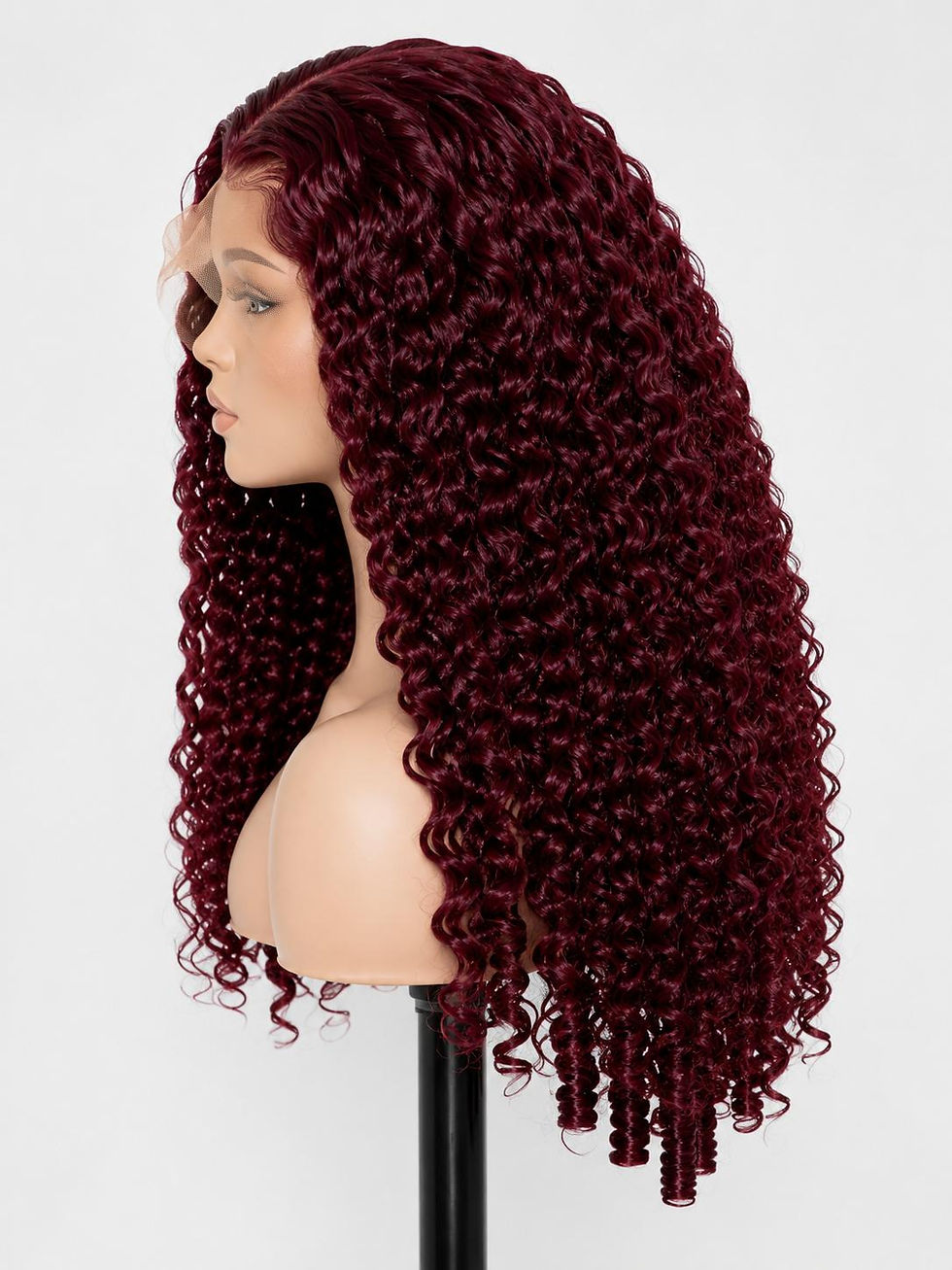 Thumbnail: 13 x 4 Lace Front Burmese Curl Burgundy / #99 J