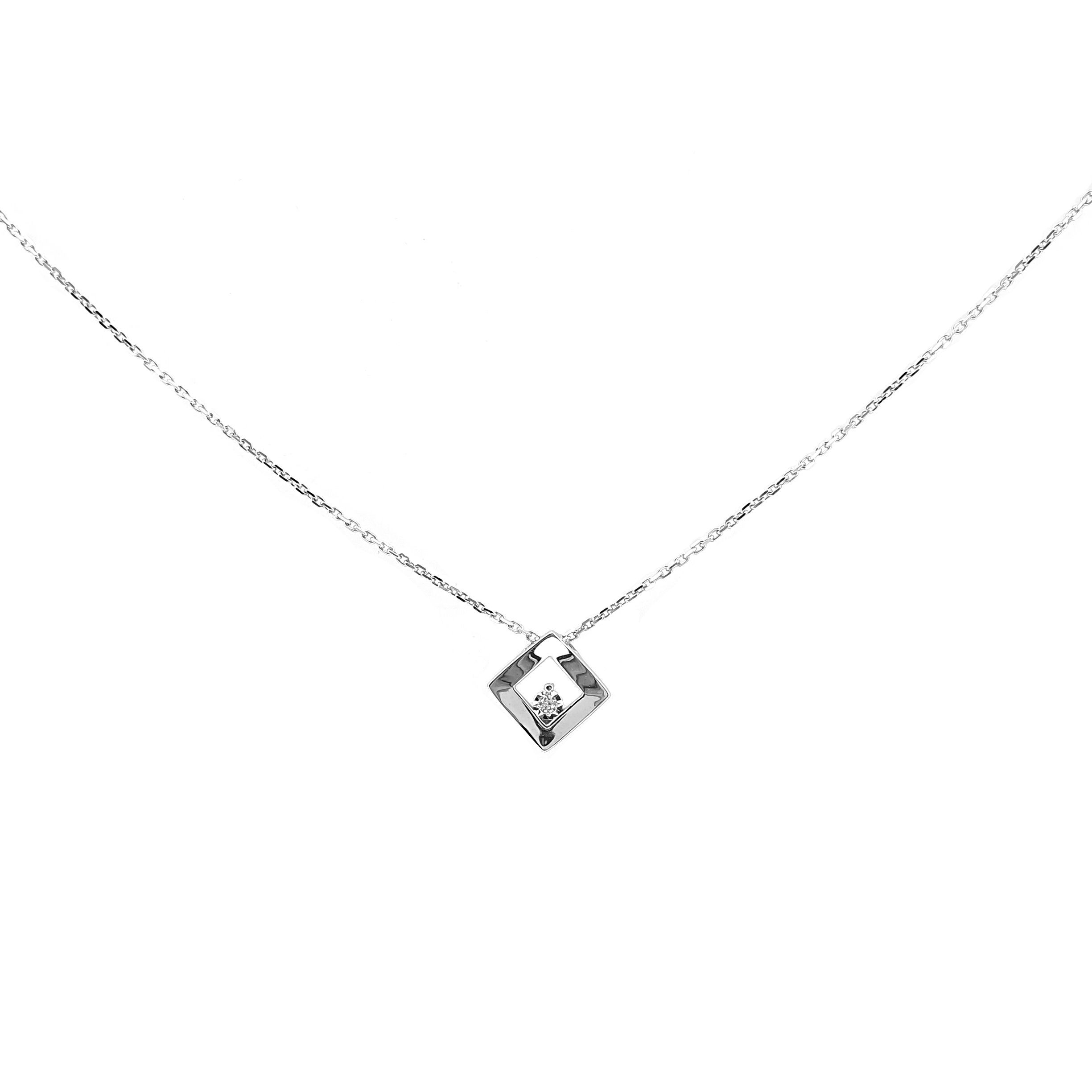 Collier or blanc et diamant