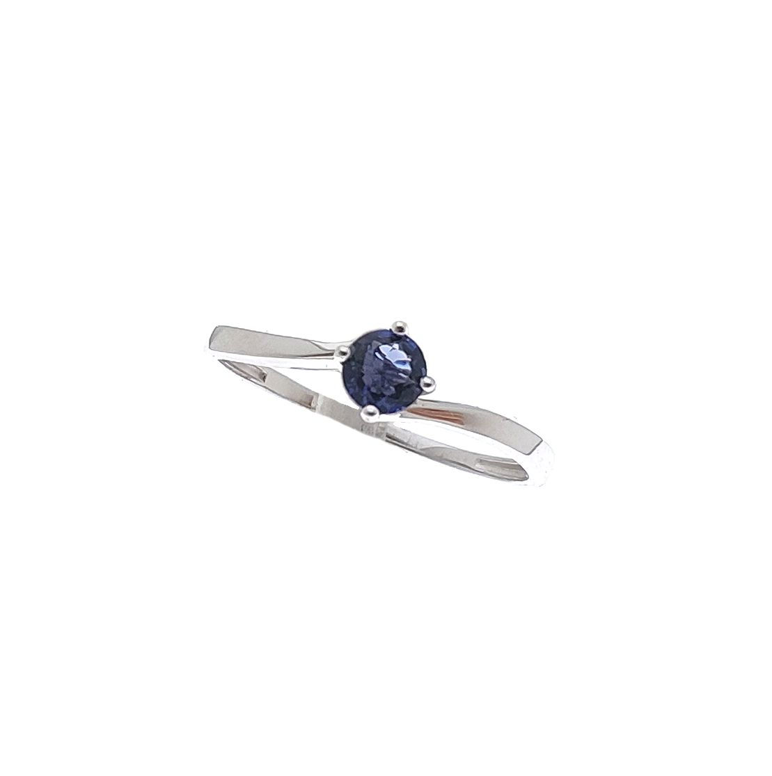 Bague or blanc iolite