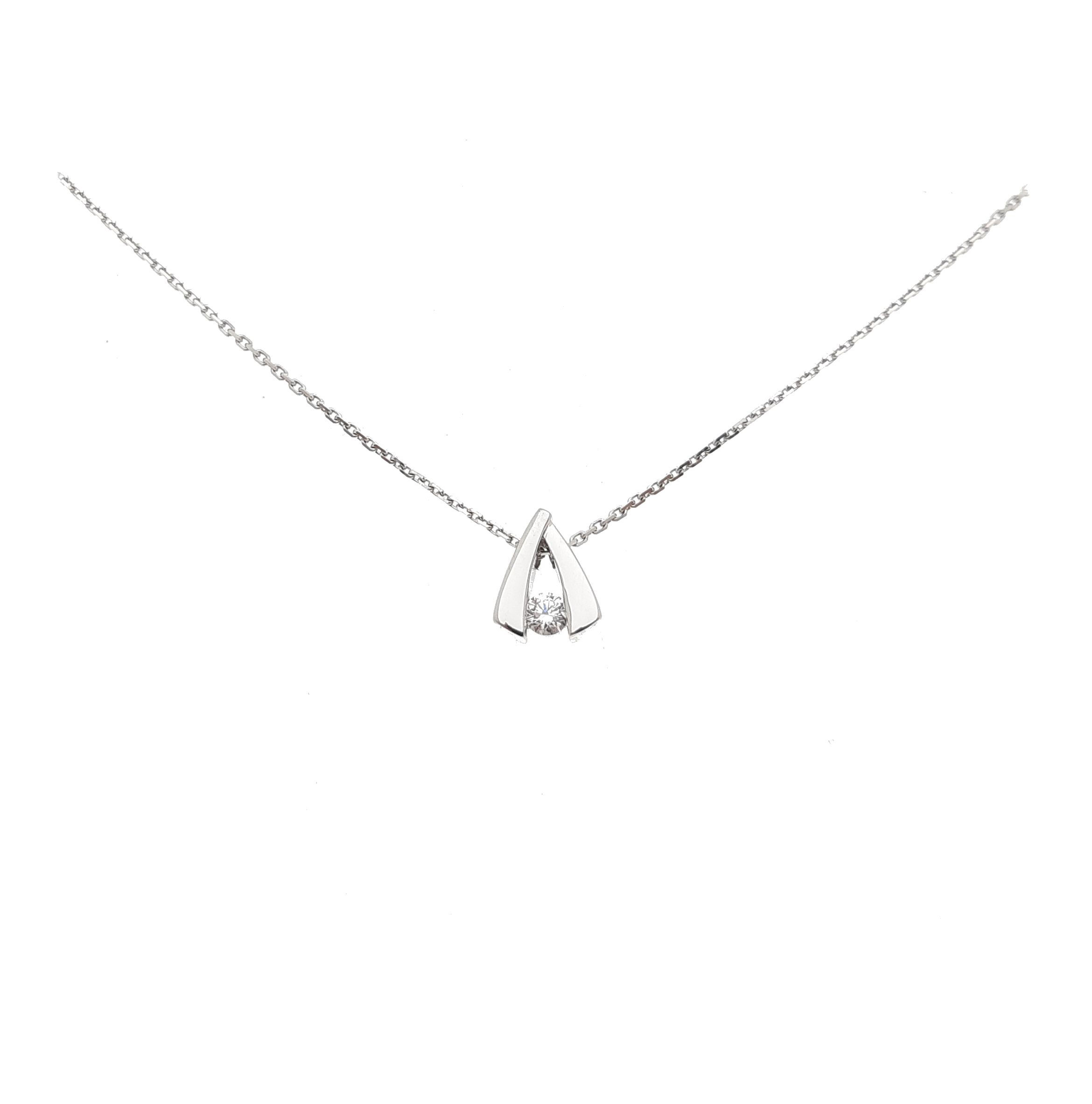 Collier or blanc diamant