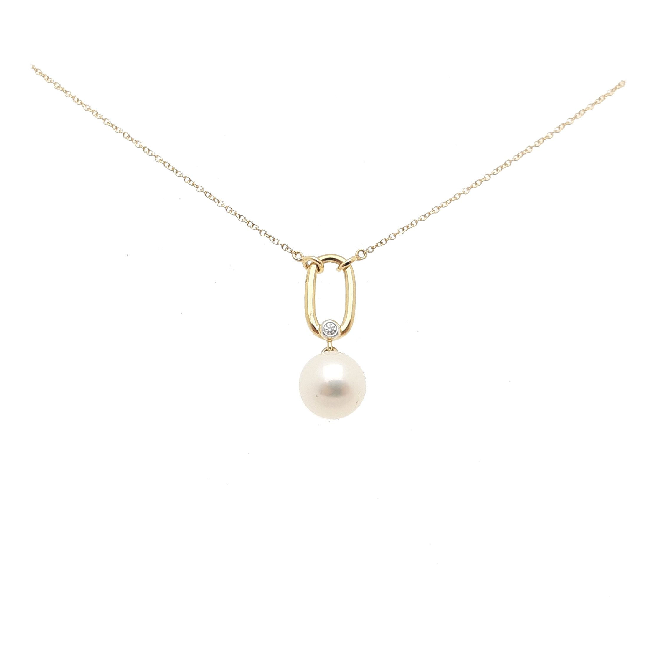 Collier or jaune perle et diamant