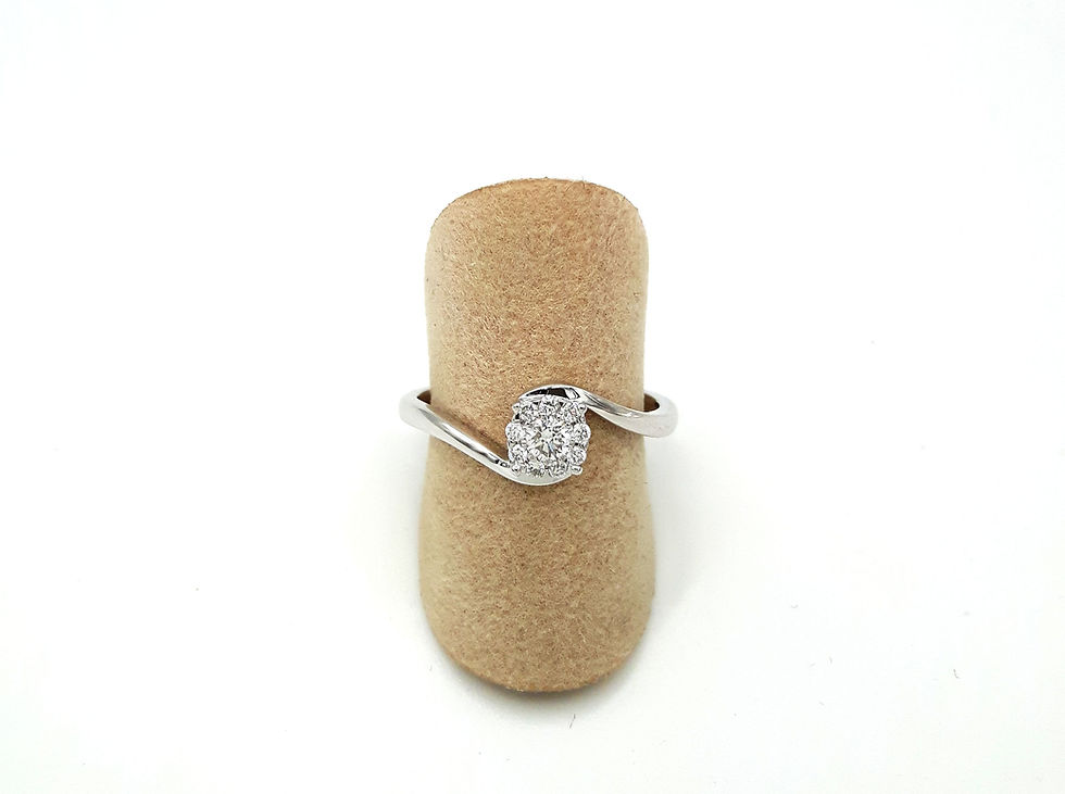 Bague Or blanc 18 carats solitaire multi-diamants