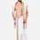 Thumbnail: Mens White Panchakacham with Angavasthram Pink Fancy Border Alankar (9+5)