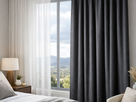 sheer curtains and blockout curtains manufactured by Sweet Home Blinds