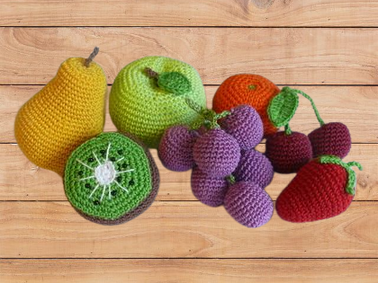 9pc Crochet Mixed Fruits