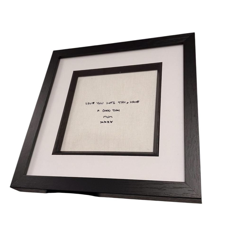 Thumbnail: Embroidered Handwriting - Framed