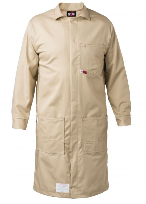 Saf-Tech Labcoat, 9 oz 100% Cotton Indura, #LAB1675 Khaki