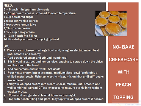 NO BAKE CHEESECAKE WITH PEACH TOPPING RE