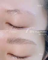 武蔵小杉Maminonの眉WAXと眉パーマ。毛流れと濃さを整えたナチュラルな美眉デザイン。