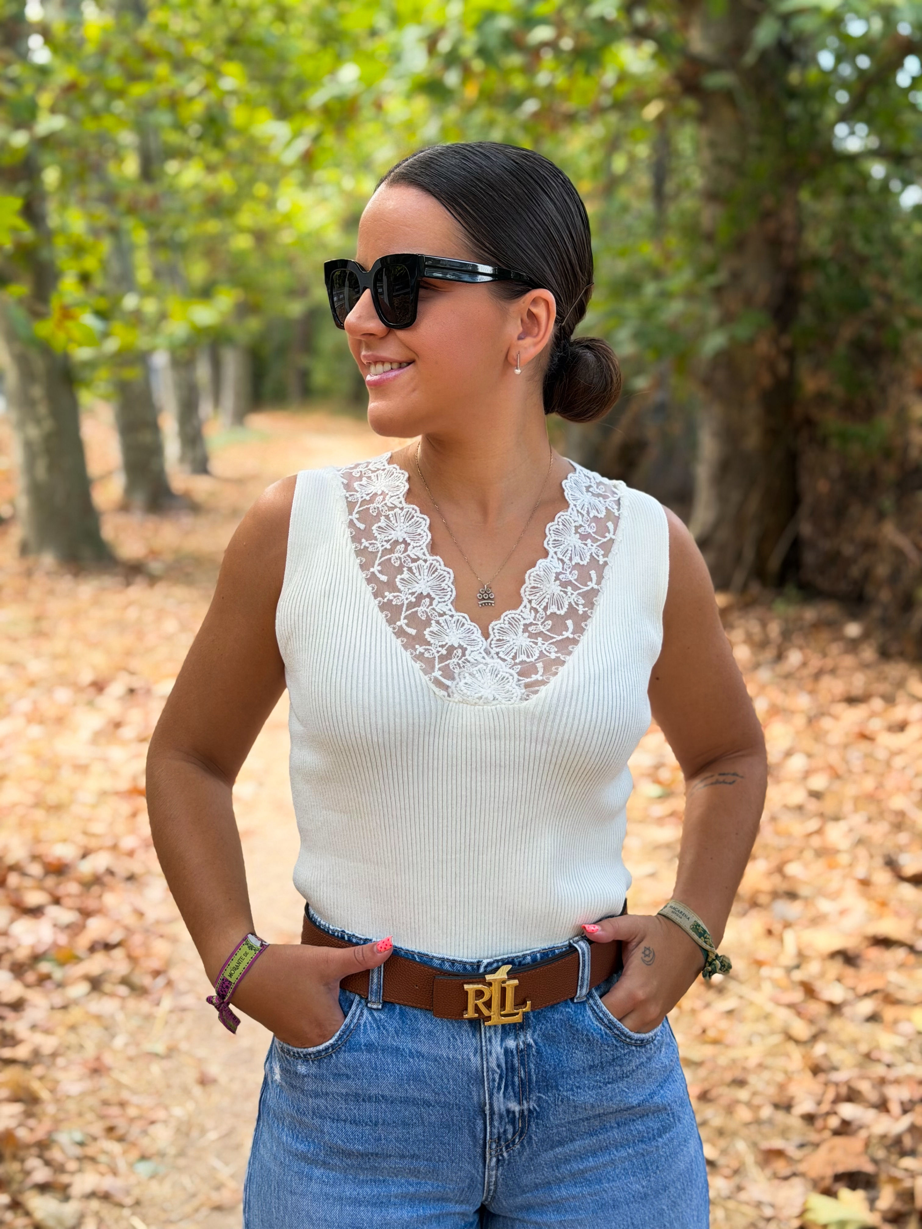 Top Lía Alamar Crema