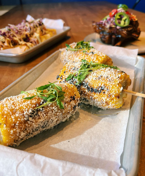 Shows images of food that is served at the restaurant.