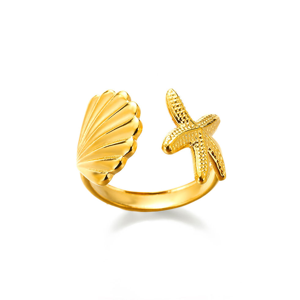Thumbnail: Minimalist Texture Stainless Steel Geometric Rings For Women Gold Color Opening 