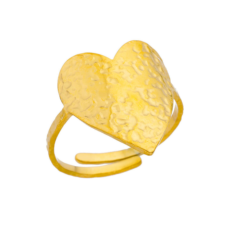 Thumbnail: Minimalist Texture Stainless Steel Geometric Rings For Women Gold Color Opening 
