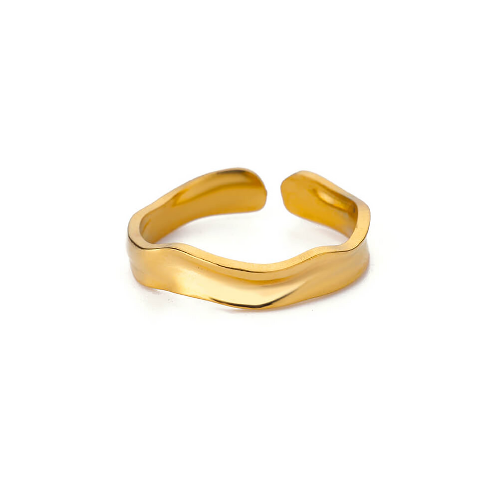 Thumbnail: Stainless Steel Zircon Geometric Rings For Women Luxury Evil Eye Gold Color Adju