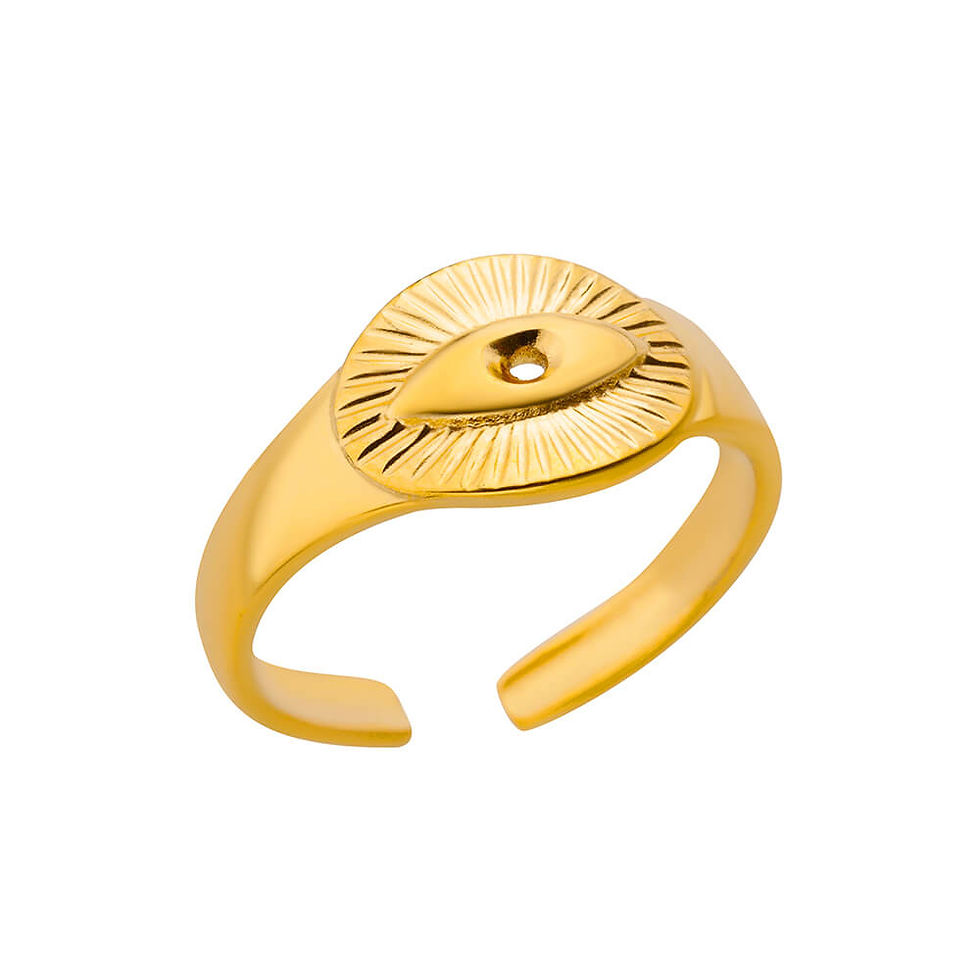 Thumbnail: Minimalist Texture Stainless Steel Geometric Rings For Women Gold Color Opening 