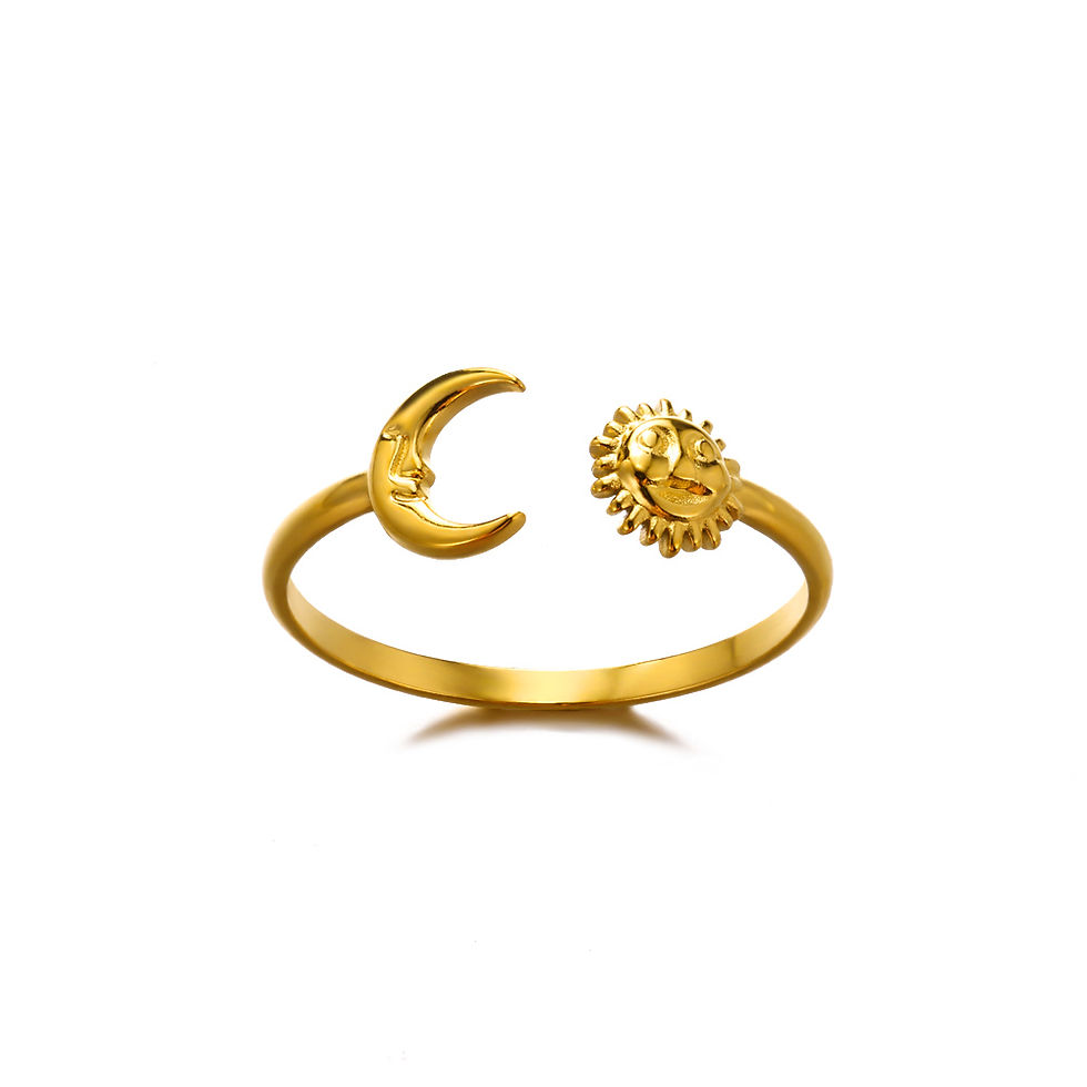 Thumbnail: Minimalist Texture Stainless Steel Geometric Rings For Women Gold Color Opening 