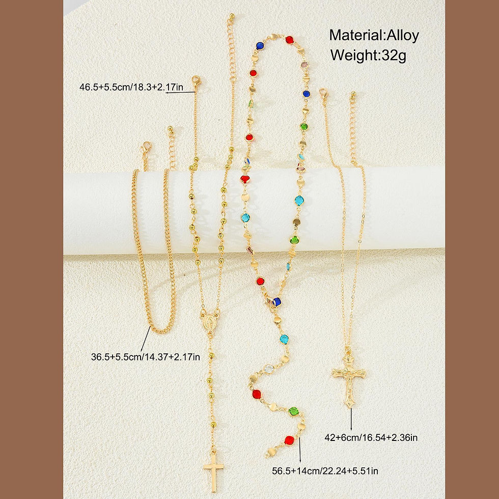 Thumbnail: Trendy Jesus Cross Pendant Choker Necklace for Women 2025 Colorful Crystal Chain