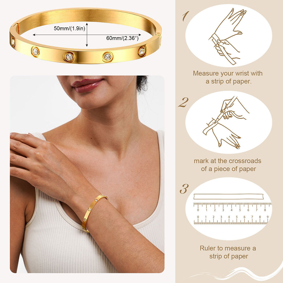 Thumbnail: Luxury Cubic Zircon Stainless Steel Bracelet for Women, Gold Plated Waterproof O