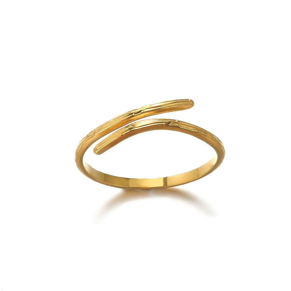Thumbnail: Minimalist Texture Stainless Steel Geometric Rings For Women Gold Color Opening 