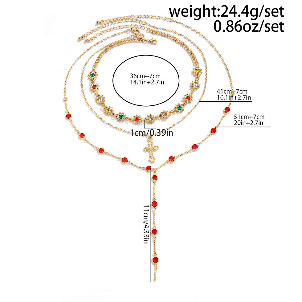 Thumbnail: Trendy Jesus Cross Pendant Choker Necklace for Women 2025 Colorful Crystal Chain