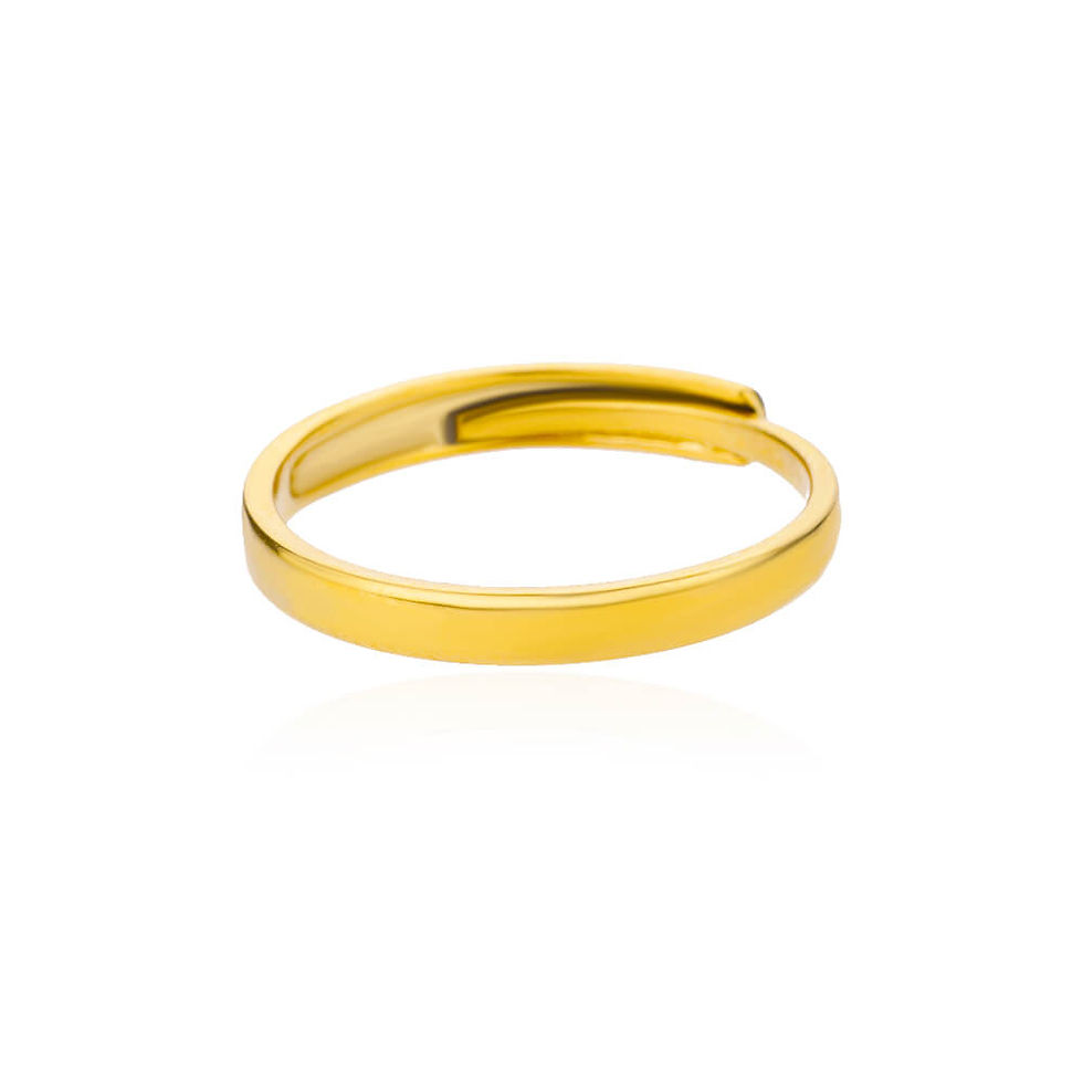 Thumbnail: Minimalist Texture Stainless Steel Geometric Rings For Women Gold Color Opening 
