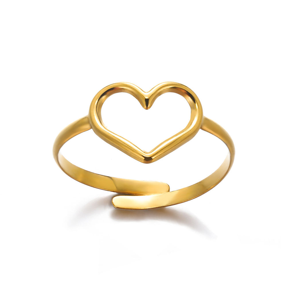 Thumbnail: Minimalist Texture Stainless Steel Geometric Rings For Women Gold Color Opening 