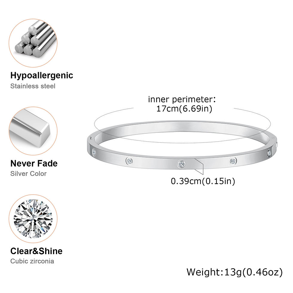 Thumbnail: Luxury Cubic Zircon Stainless Steel Bracelet for Women, Gold Plated Waterproof O