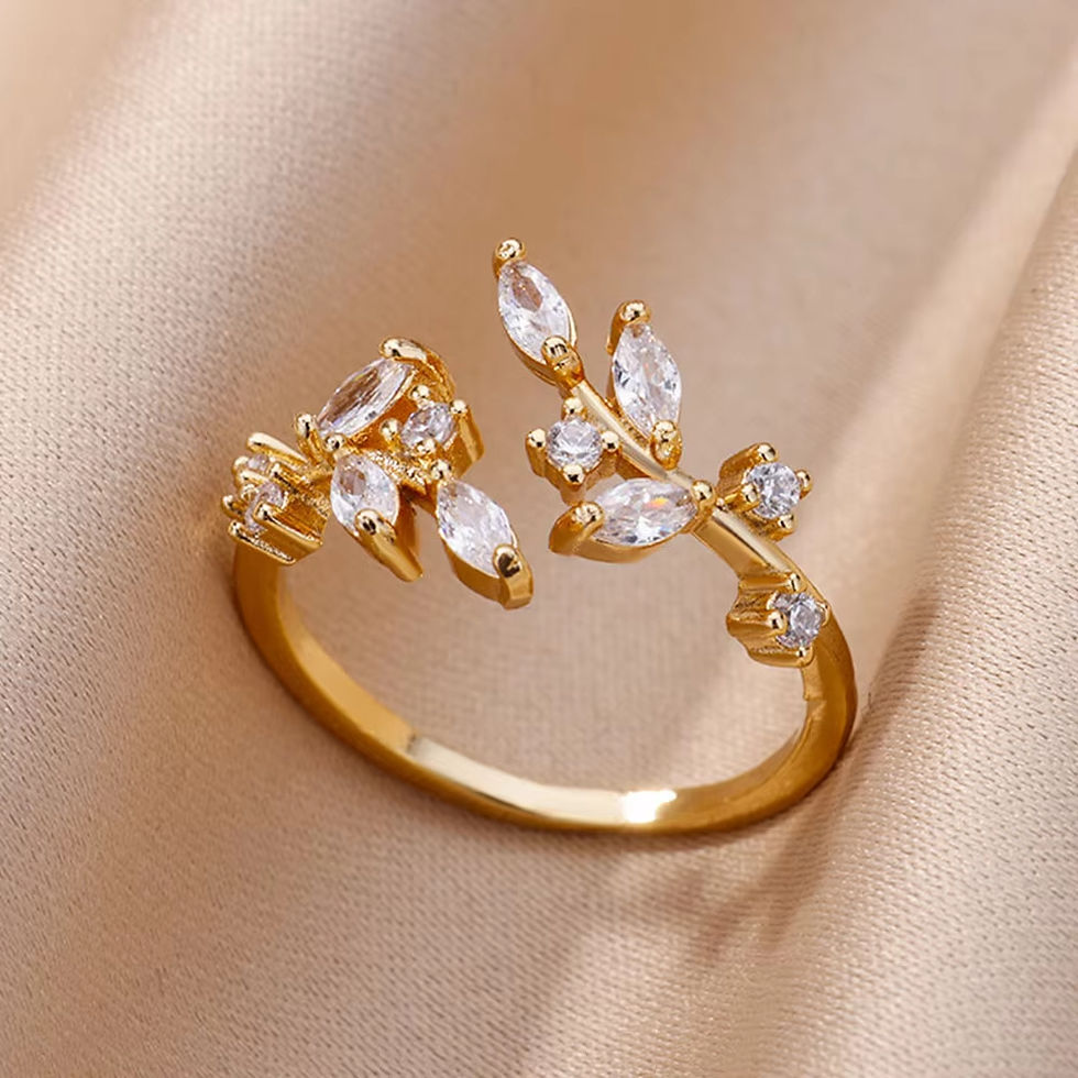 Thumbnail: Stainless Steel Zircon Geometric Rings For Women Luxury Evil Eye Gold Color Adju