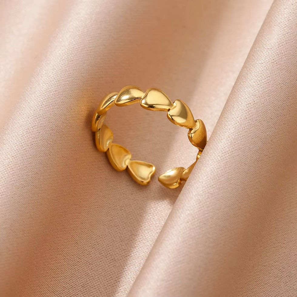 Thumbnail: Stainless Steel Zircon Geometric Rings For Women Luxury Evil Eye Gold Color Adju