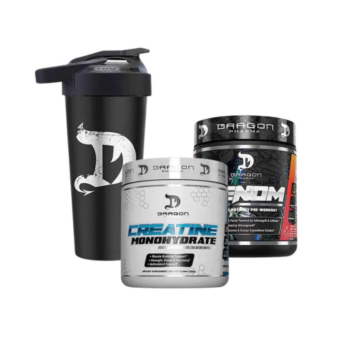 OFERTA DRAGON PHARMA CREATINA MONOHIDRATADA 300gr + PRE ENTRENO VENOM 40serv