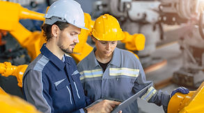 engineer-team-working-together-inspection-quality-robot-arm-robot-assembly-industry-plant.