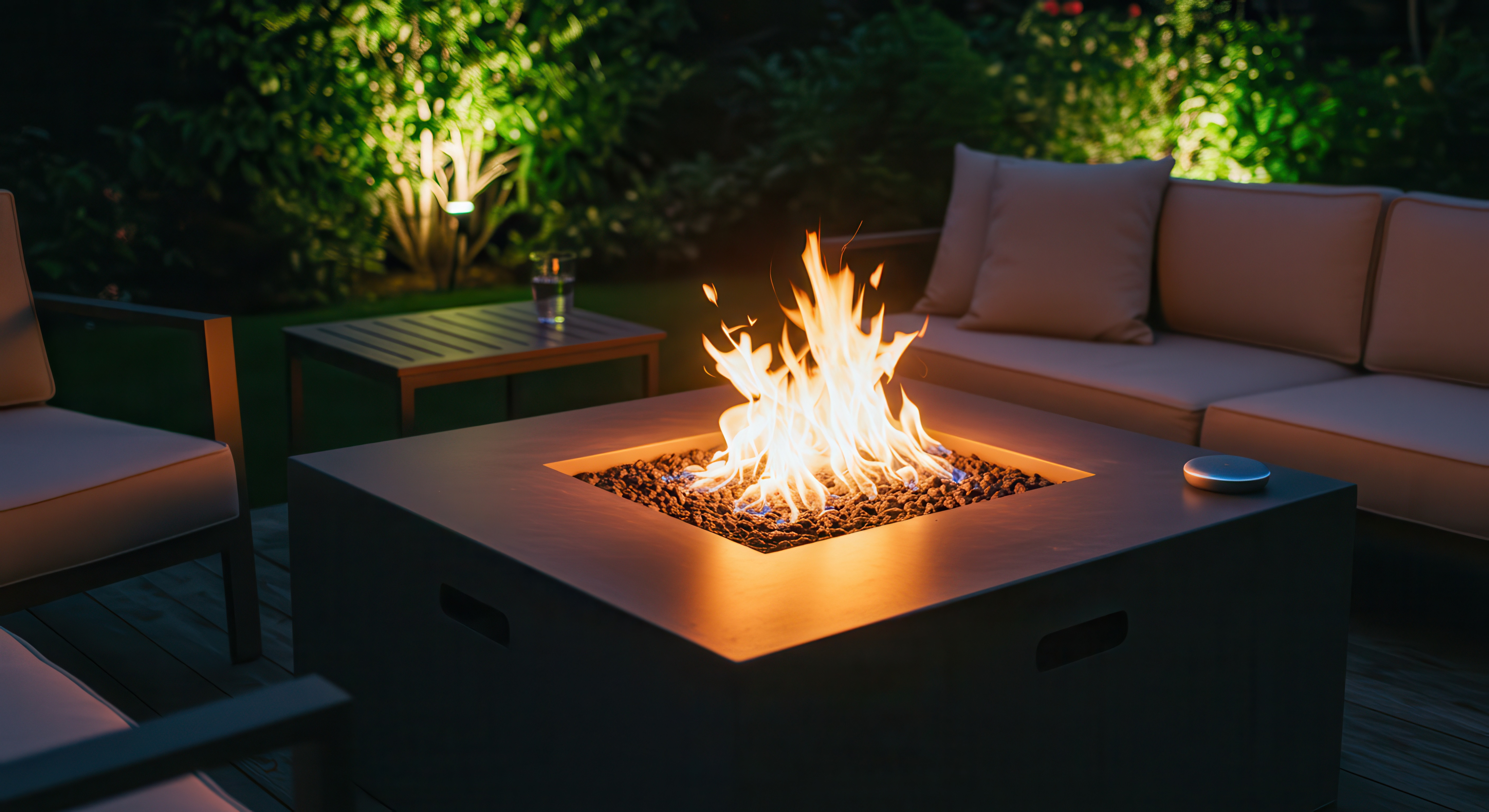 Modern Square, Gas-burning firepit