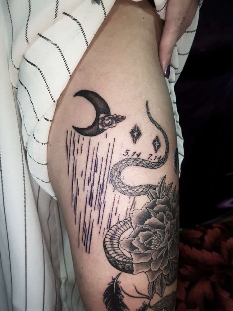 羽根 星 三日月 雨