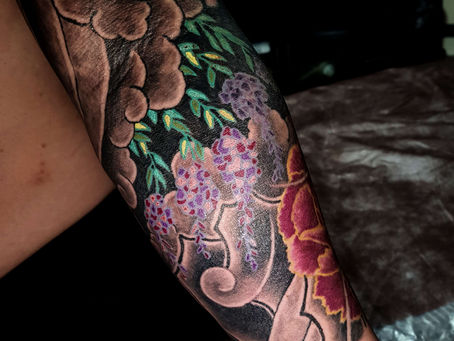 ガク完成から藤の花