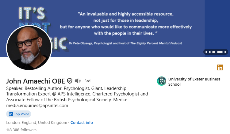 John Amaechi OBE on LinkedIn