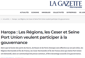Haropa : Les régions, les Ceser et SeinePort Union veulent participer à la gouvernance