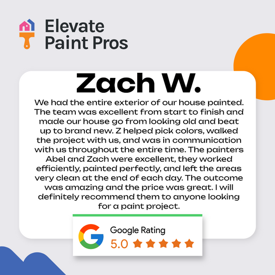 A 5 star google review from Zach W.