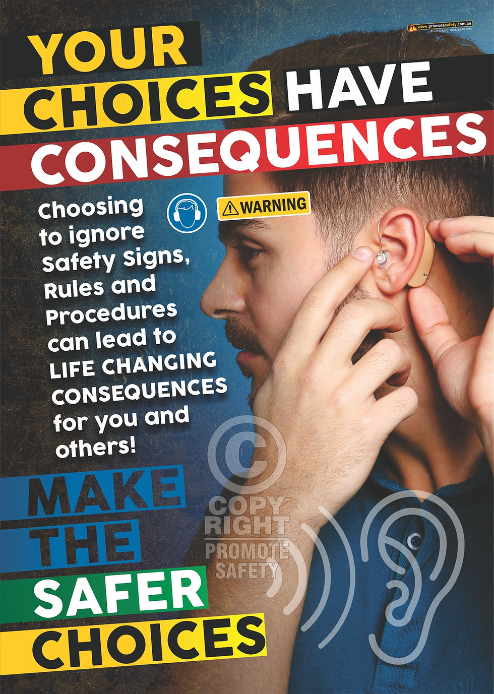 Choices Have Consequences Hearing Safety Posters