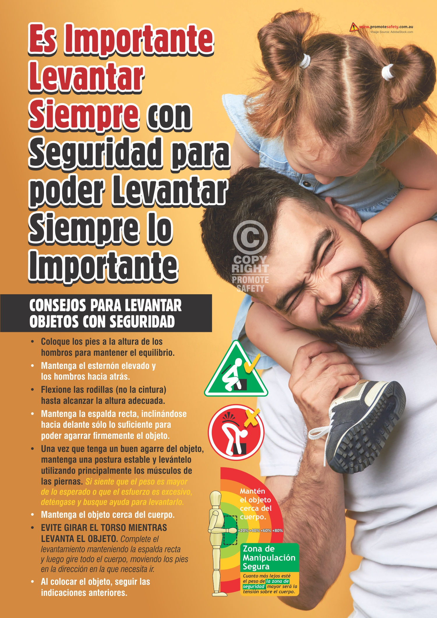 Important to Lift Safely #5 Dad and Daughter (Spanish)