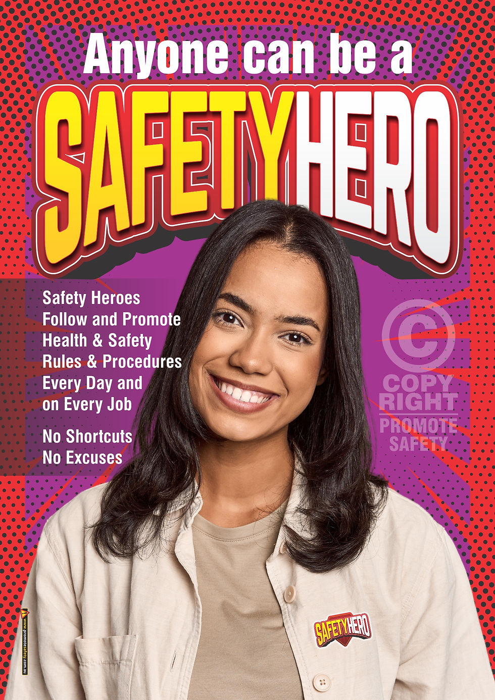 Anyone Can Be a Safety Hero Safety Poster (Female 1)