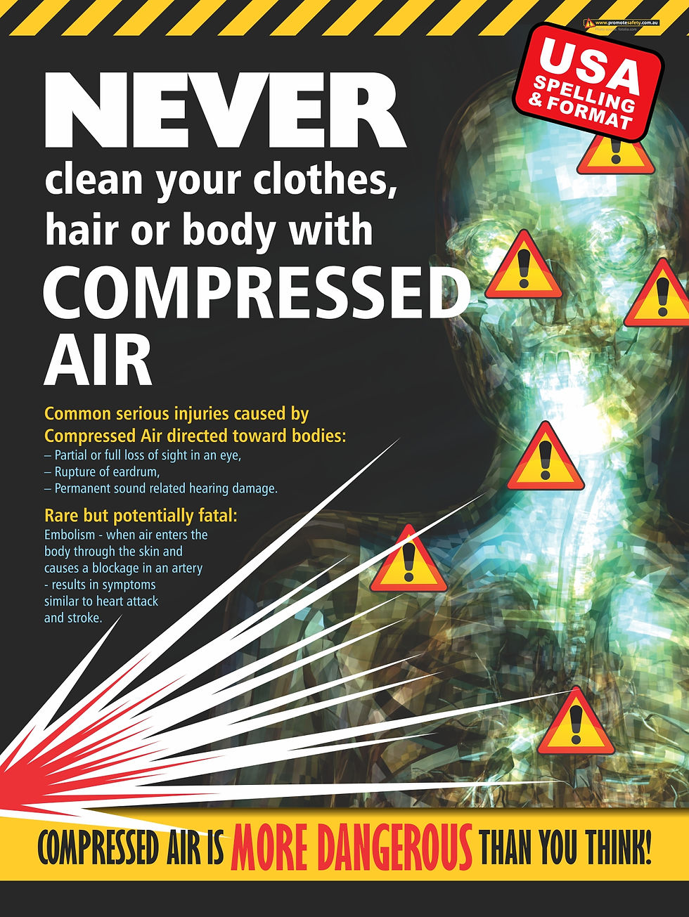 Thumbnail: Compressed Air Not for Cleaning Yourself Safety Posters