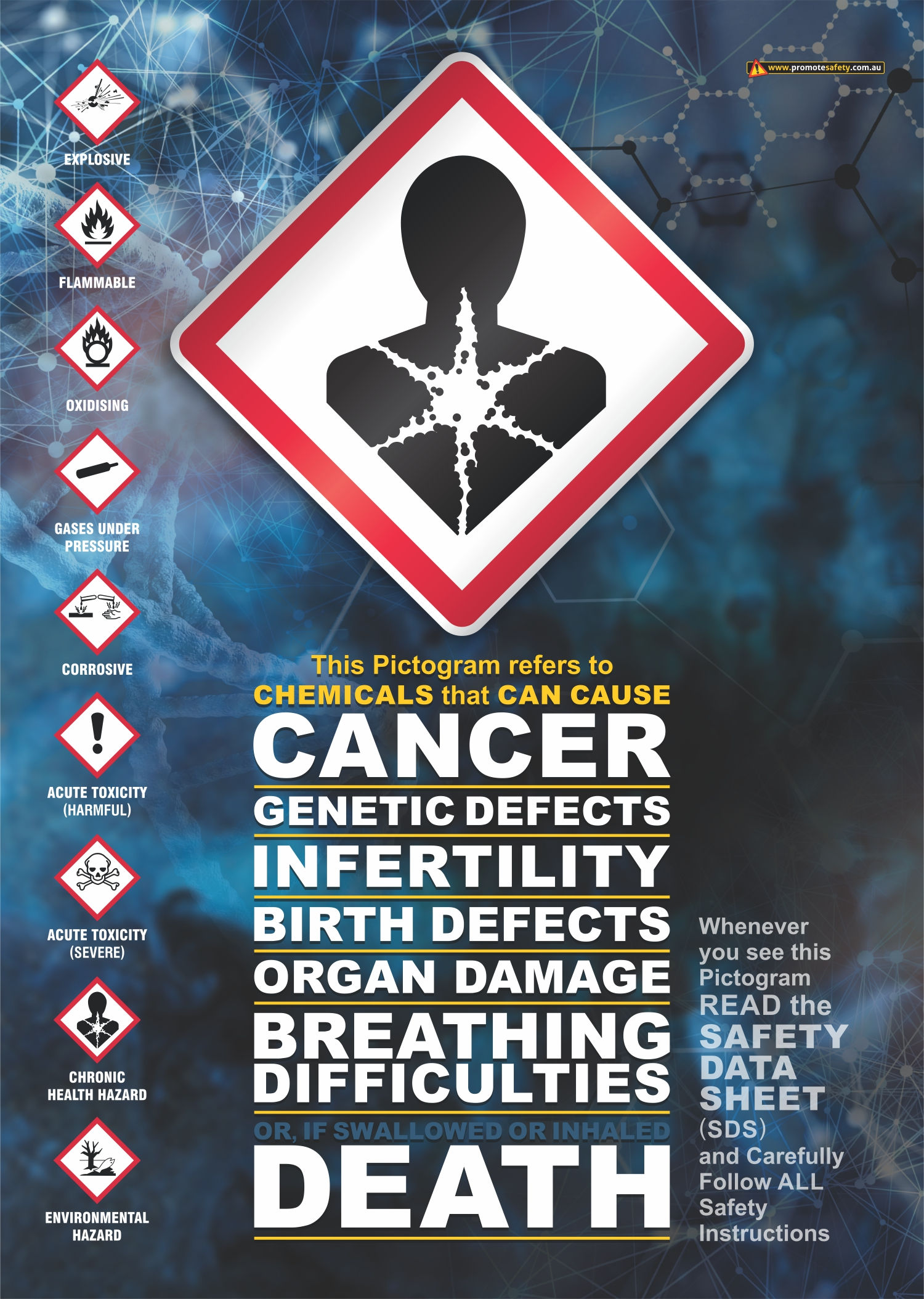 GHS Chronic Health Hazard Pictogram Safety Posters