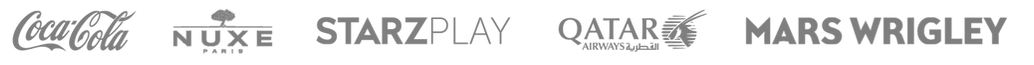 CocaCola, Nuxe, STARZPLAY, Qatar Airways, Mars Wrigley