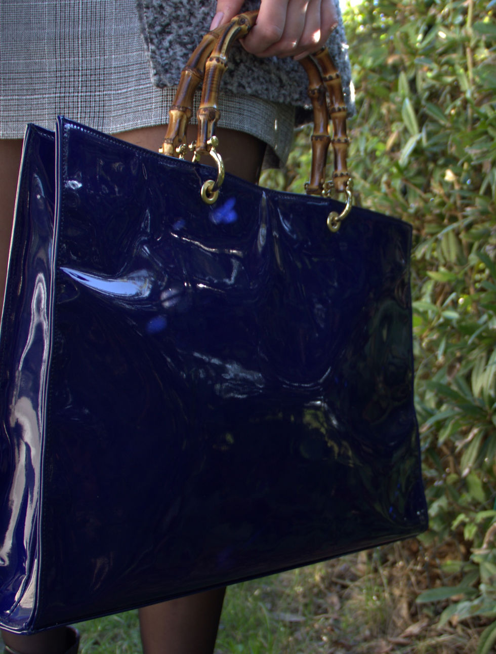 Blue painted bag by Tirrena Lonigo Vicenza