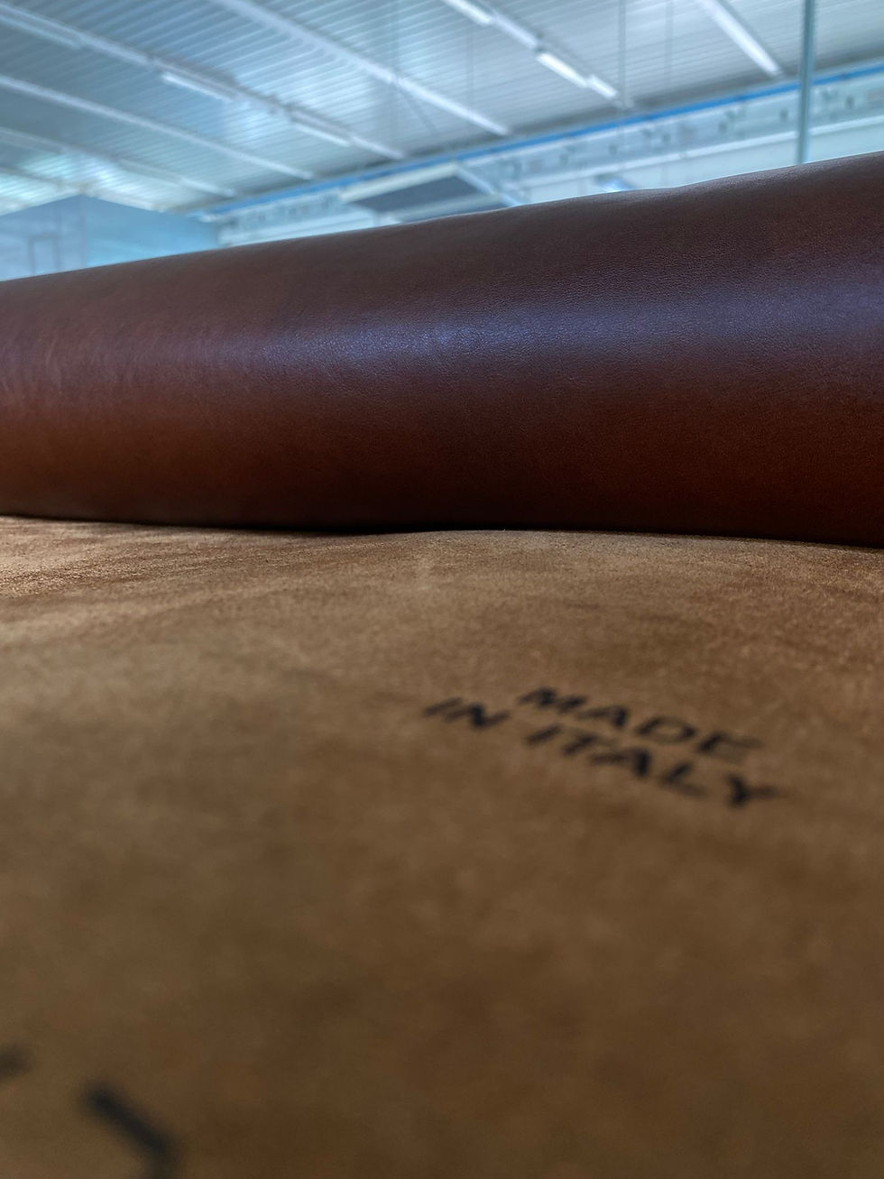 Brown leather finished by Tirrena Lonigo Vicenza