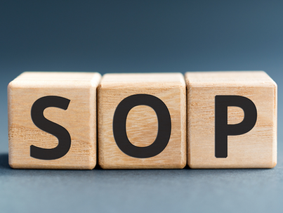 image of SOP wrttien on blocks