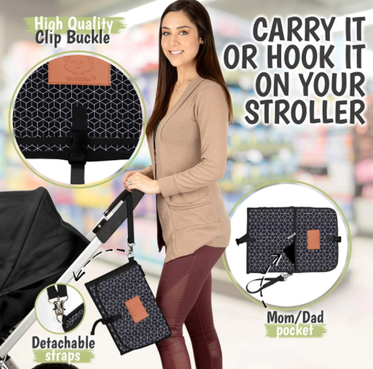 Thumbnail: Ezee Diaper Mat | Black Geo